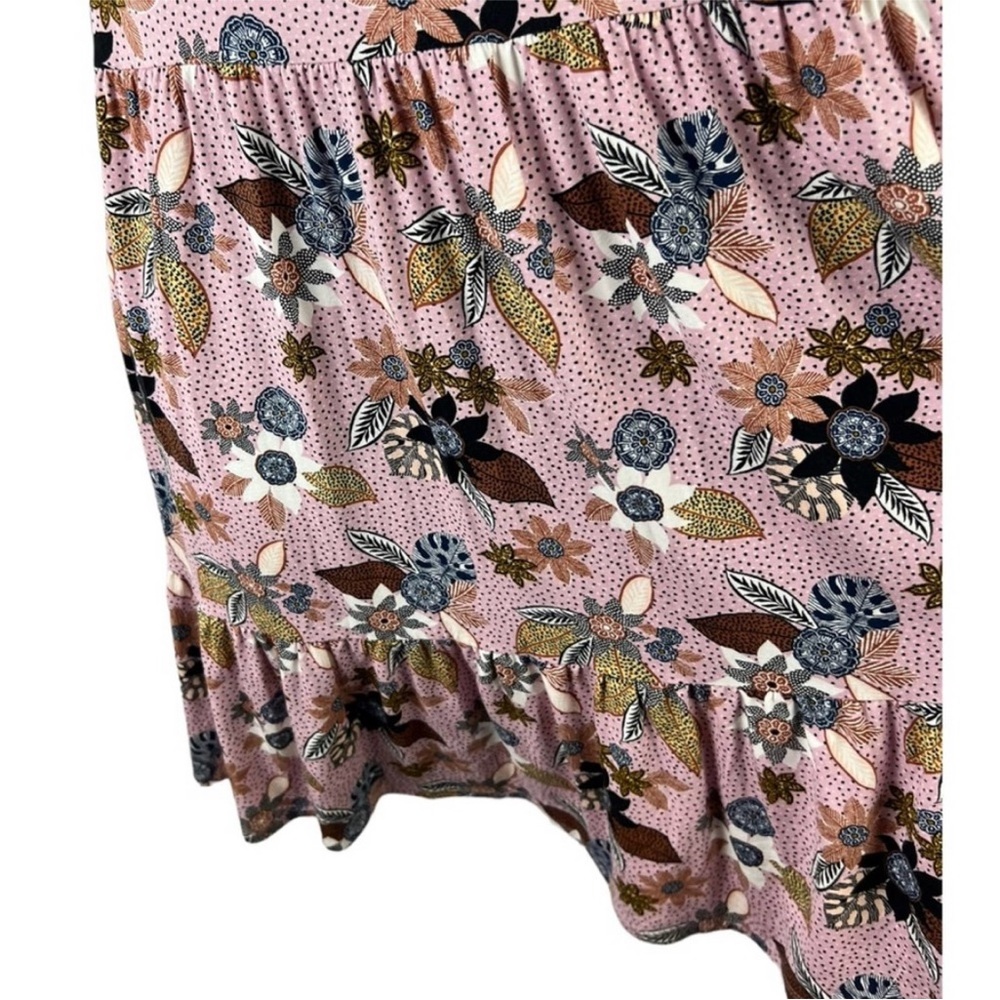 Loft Floral High Neck Tiered Halter Dress Size L - Picture 6 of 9